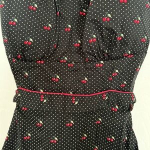 Suzy Shier Black Cherry Print Midi Dress